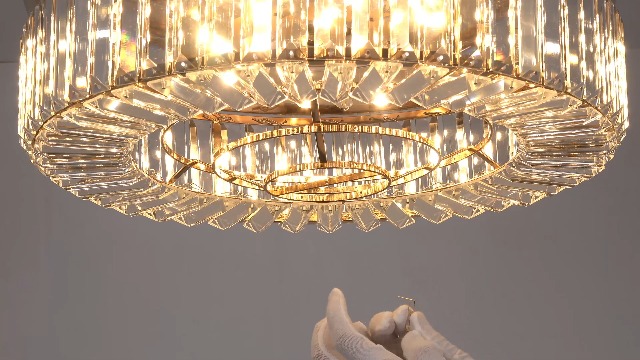 CROSSIO Modern Crystal Ceiling Fans with Lights and Remote